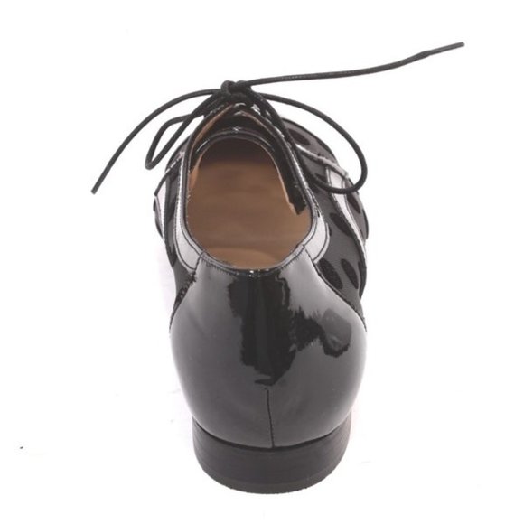 Luca Grossi 567 Black Patent Leather / Mesh Classic Flat Shoe - Picture 5 of 8